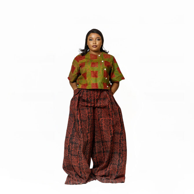 Adire Crop Top And Palazo
