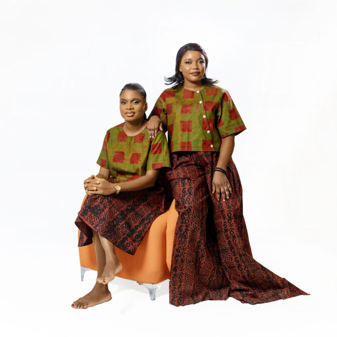 Adire Crop Top And Skirt - Image 3