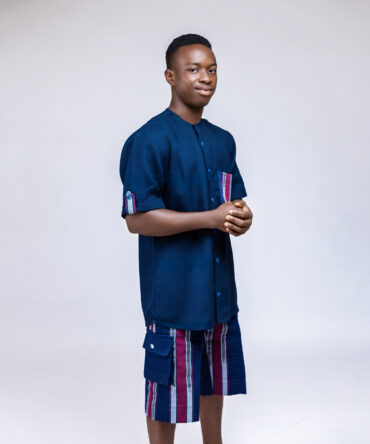 Linen & Aso-Oke Two-Piece Set (Short)