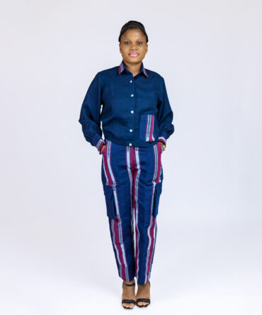 Linen & Aso-Oke Two-Piece Set (Long)