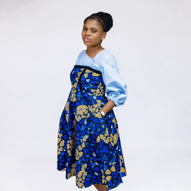 Bimbo Dress – Patterned Chic with Ankara Flair - Image 2