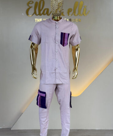 LINEN ELI (2PCS) with aso-oke
